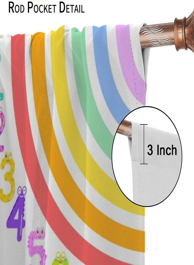 AAVEUP Alphabets ABC Curtains for Kids,Education Learning Rainbow Crayons Alphabet Colors Animals Numbers Galaxies Window Treatments for Boys Girls Nursery Children Toddler Bedroom 42x45in（No Blackout） - Image 4